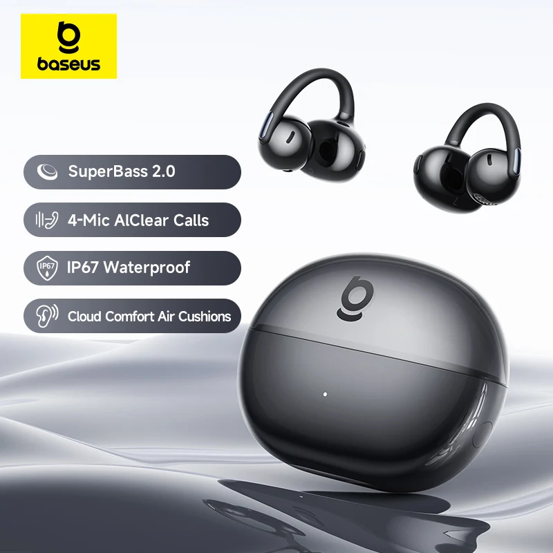 Bluetooth Headset On Ear - 베이스어스 보위 MC2 AIR 클립온 TWS