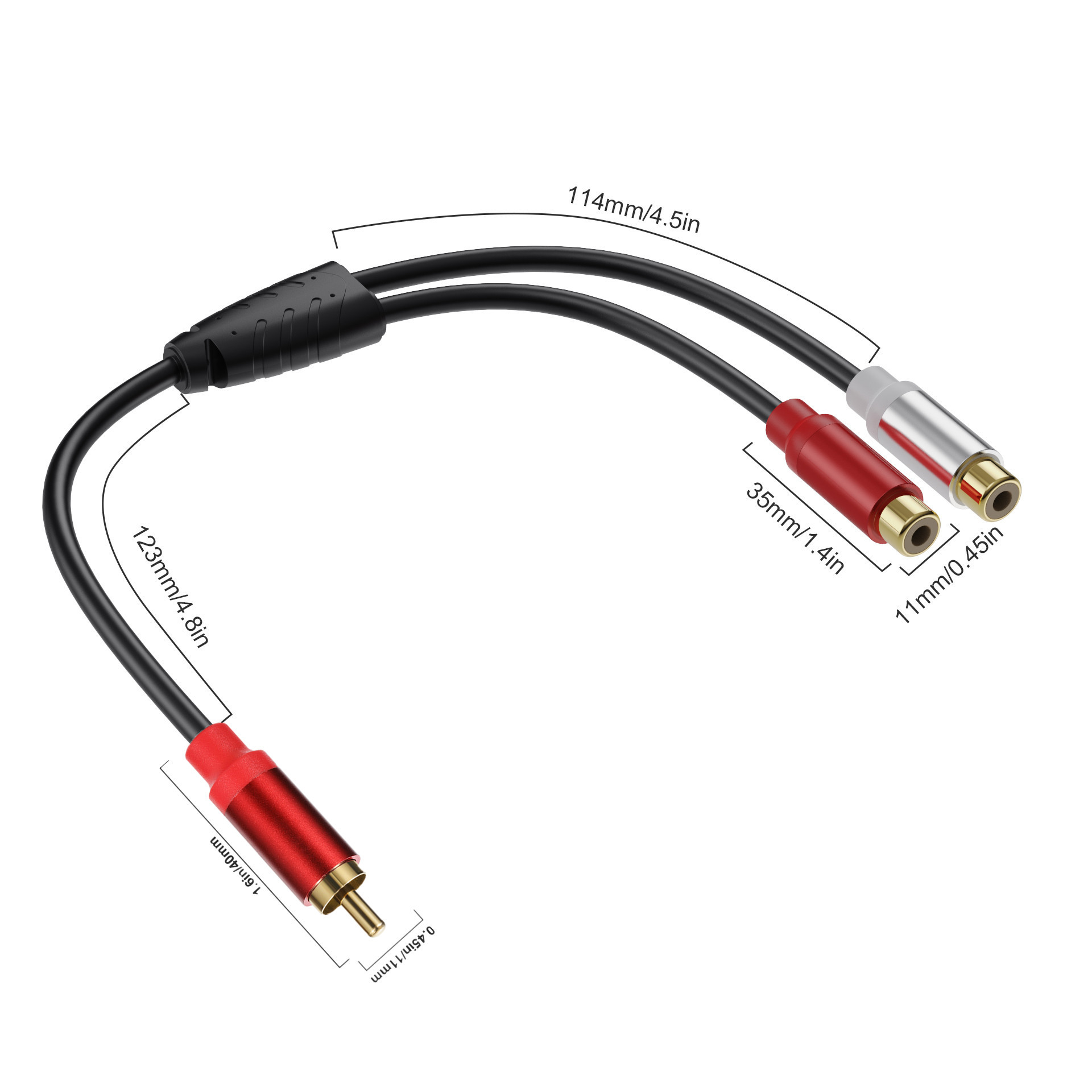 0.3m RCA 오디오 케이블 RCA 1 암-2 남성  - Audio Splitter Y 리뷰 및 가격