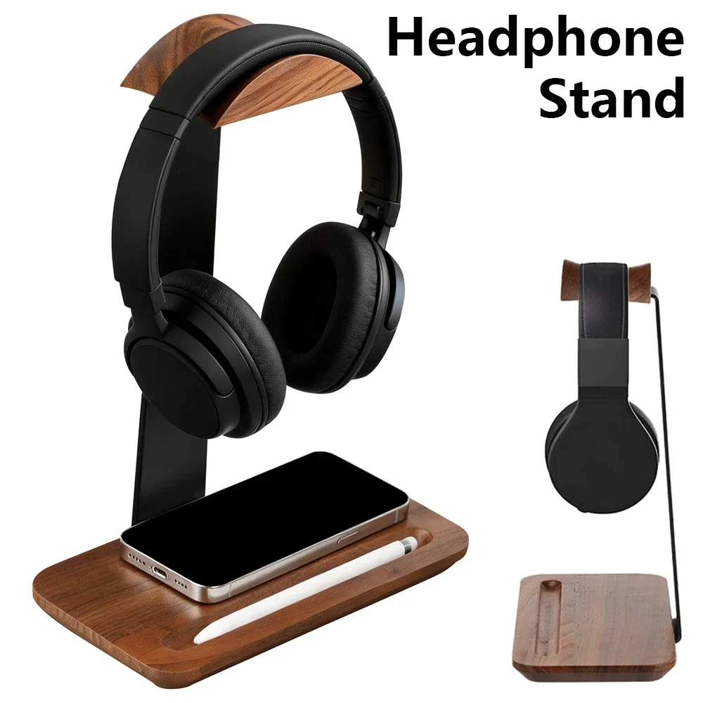 유니버설 우드 헤드폰 스탠드(보관 베이스 포함) 미끄럼 - Headphone Stand Desk 리뷰 및 가격