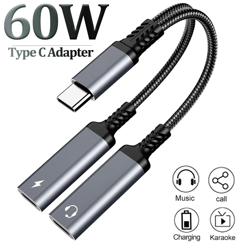 OTG 2 in 1 USB C 스플리터 듀얼 타입 US - Earphone Splitter Jack 리뷰 및 가격