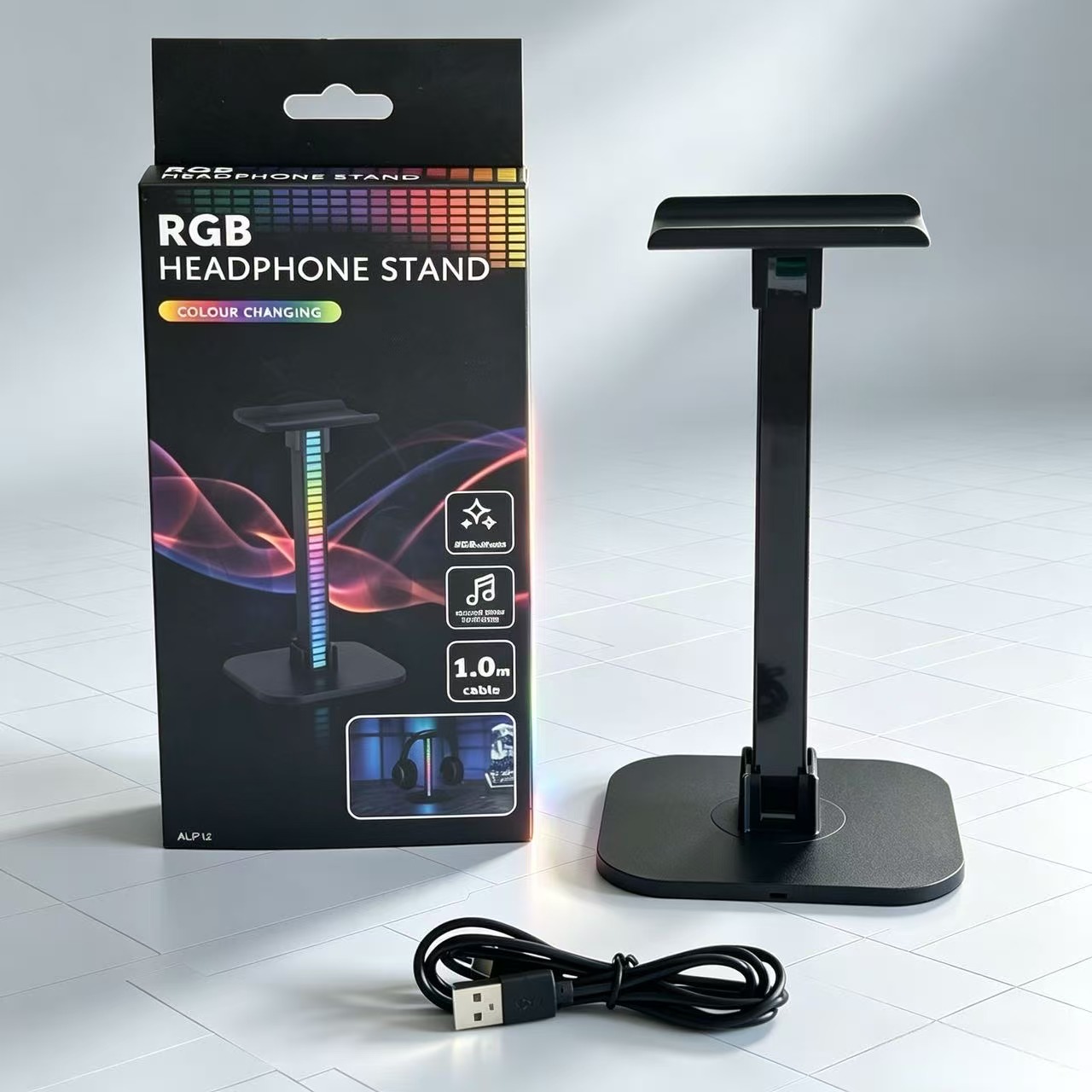 USB 게이밍 헤드폰 스탠드 RGB 리듬 라이트 탈착식 - Headphone Stand Desk 리뷰 및 가격